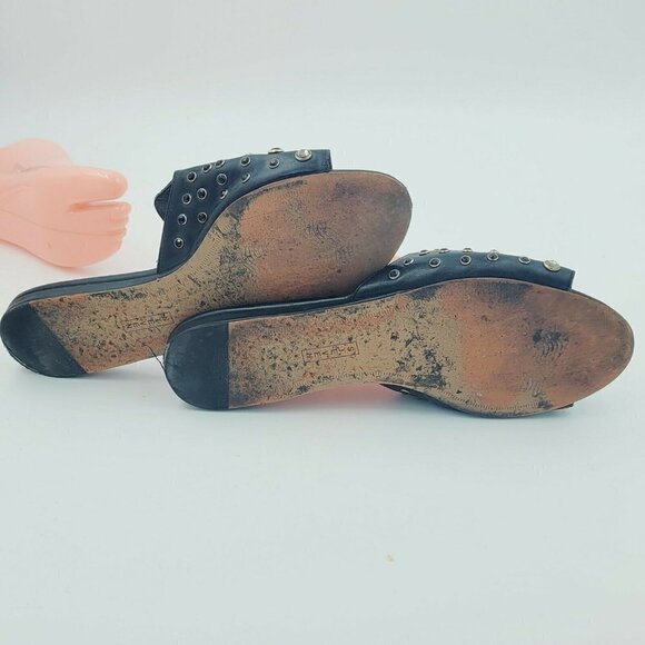 Steven By Steve Madden Black Rhinestone Jeweled Slide Sandals Size 8M - Picture 5 of 10